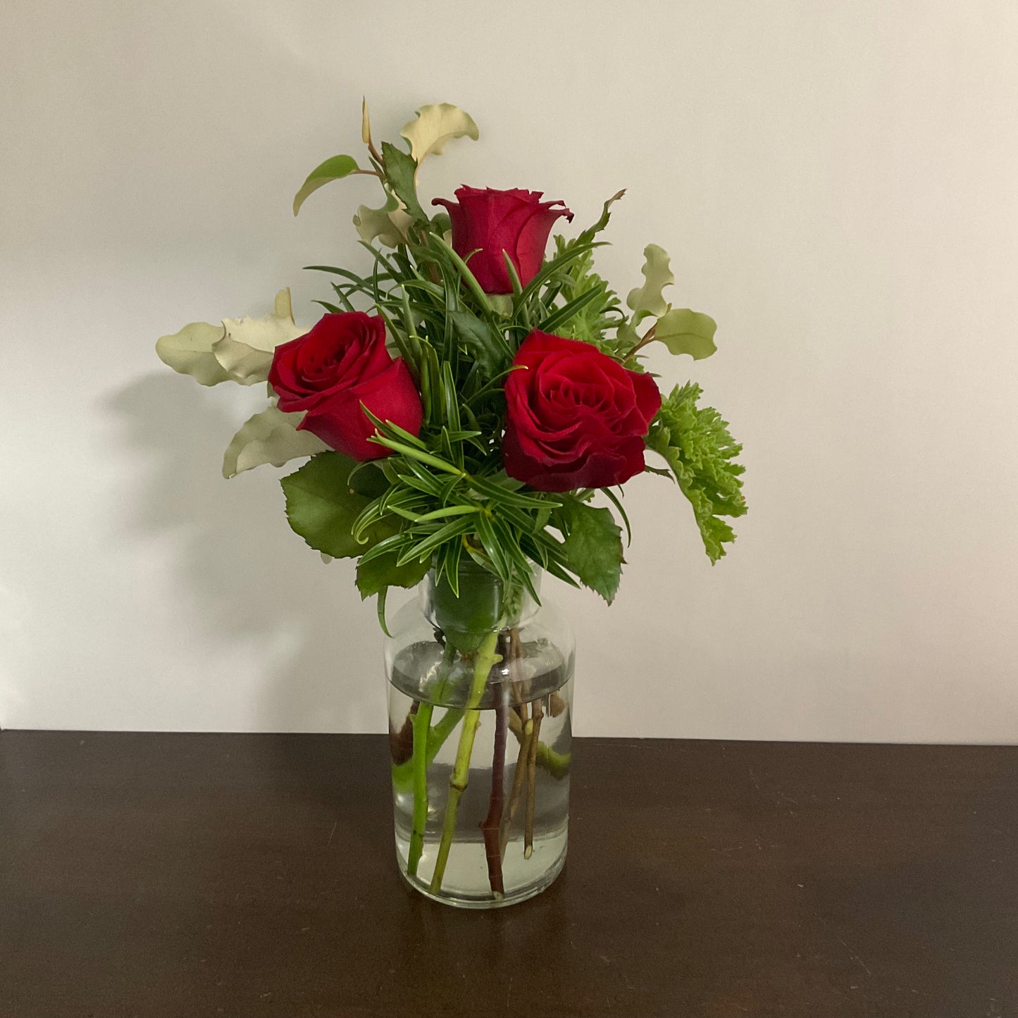 3 Red Rose Vase